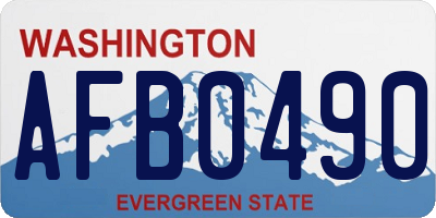 WA license plate AFB0490
