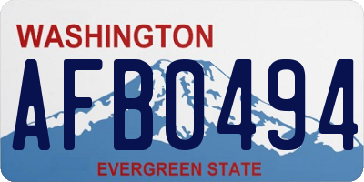 WA license plate AFB0494