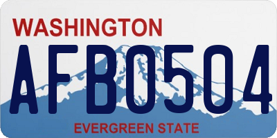 WA license plate AFB0504