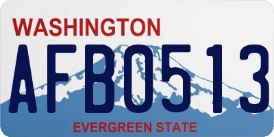 WA license plate AFB0513