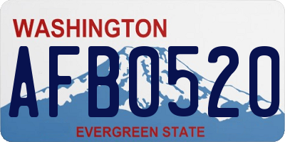 WA license plate AFB0520