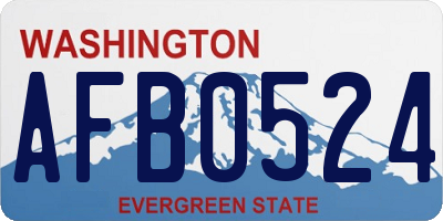 WA license plate AFB0524