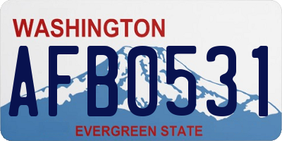 WA license plate AFB0531