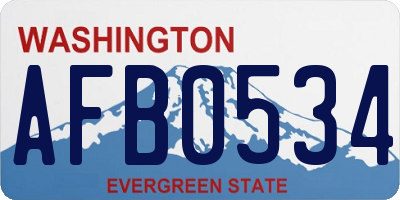 WA license plate AFB0534