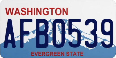 WA license plate AFB0539