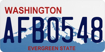 WA license plate AFB0548
