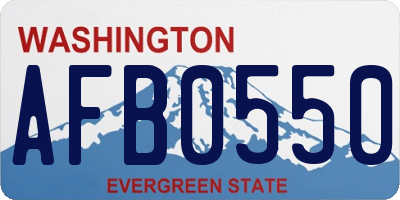 WA license plate AFB0550