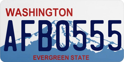 WA license plate AFB0555