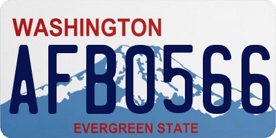 WA license plate AFB0566