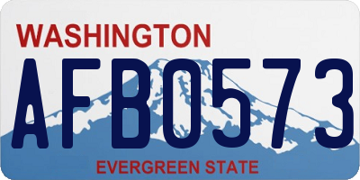 WA license plate AFB0573