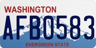WA license plate AFB0583