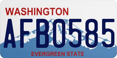 WA license plate AFB0585