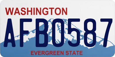 WA license plate AFB0587