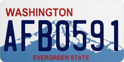 WA license plate AFB0591