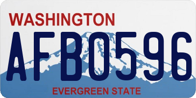 WA license plate AFB0596