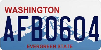 WA license plate AFB0604