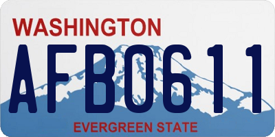 WA license plate AFB0611