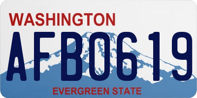 WA license plate AFB0619