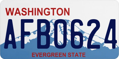WA license plate AFB0624