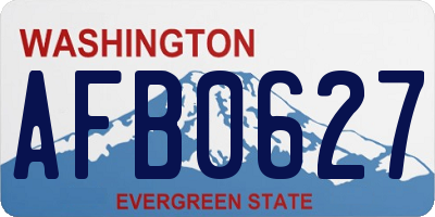WA license plate AFB0627