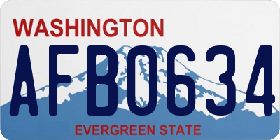 WA license plate AFB0634