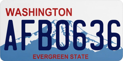 WA license plate AFB0636