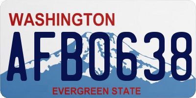 WA license plate AFB0638