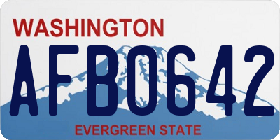 WA license plate AFB0642
