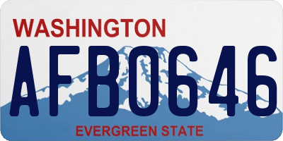 WA license plate AFB0646
