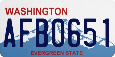 WA license plate AFB0651