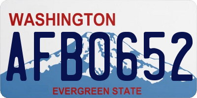 WA license plate AFB0652
