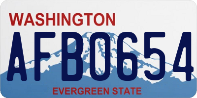 WA license plate AFB0654