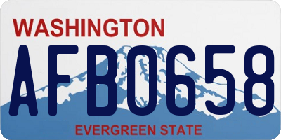 WA license plate AFB0658