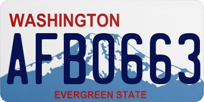 WA license plate AFB0663
