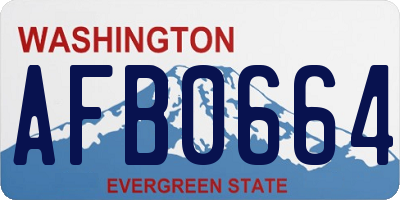 WA license plate AFB0664