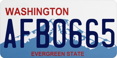 WA license plate AFB0665