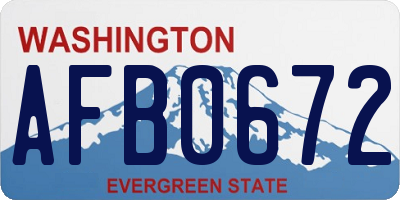 WA license plate AFB0672