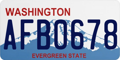 WA license plate AFB0678