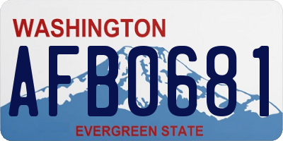 WA license plate AFB0681