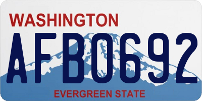 WA license plate AFB0692