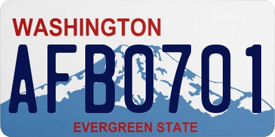 WA license plate AFB0701