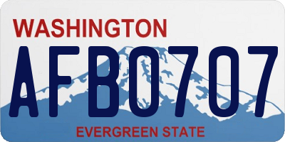 WA license plate AFB0707