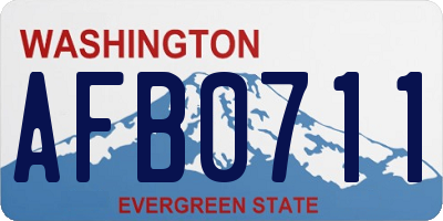 WA license plate AFB0711