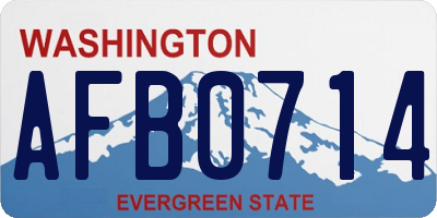 WA license plate AFB0714