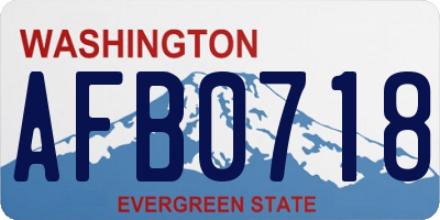 WA license plate AFB0718