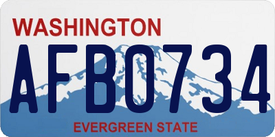 WA license plate AFB0734