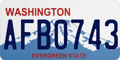 WA license plate AFB0743