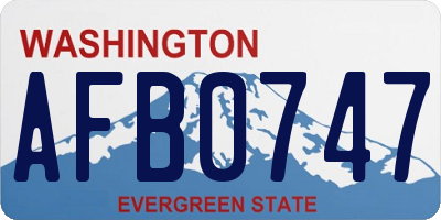 WA license plate AFB0747