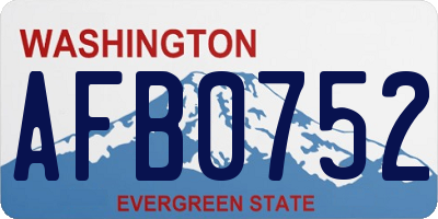 WA license plate AFB0752