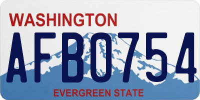 WA license plate AFB0754